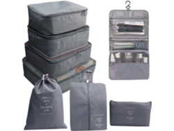 Pack De 8 Cubos De Embalaje Para Maletas, Organizadores, Bolsos Con Bolsa Para Zapatos, Neceser CHRUI Grey
