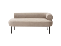 Chaise longue derecha Beliani Mirmande en poliéster color crema 153x70x65