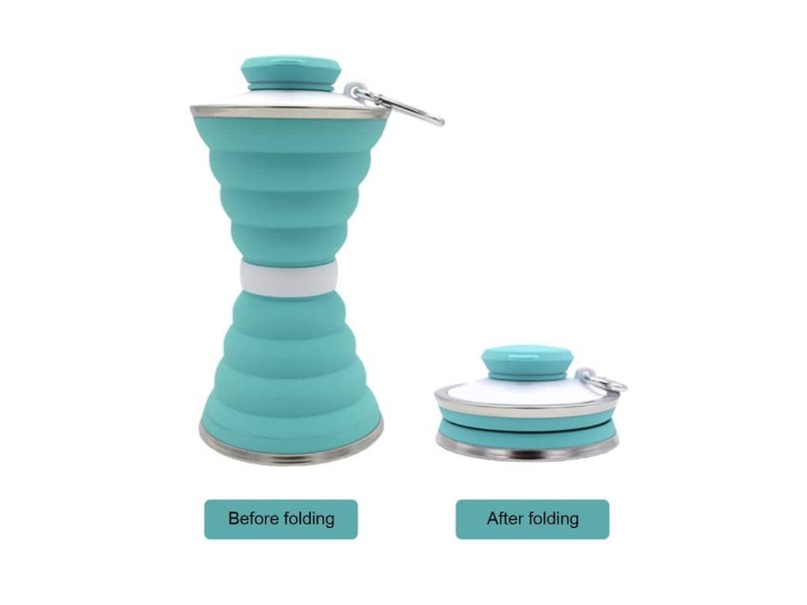 2026da-botella De Agua Plegable Linjou 500ml Silicona Reutilizable Portátil Resistente Al Calor Para Deportes Y Viajes