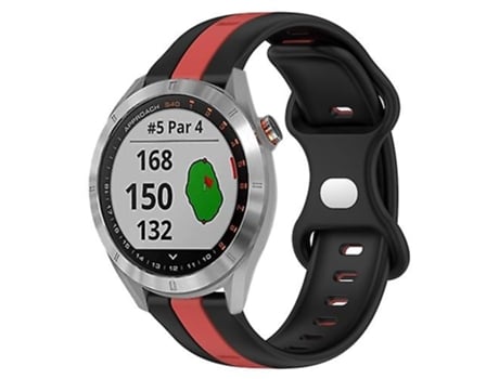 Correa Smartwatch Para Garmin Approach S40 20Mm Negro-Rojo VENISYMLIS