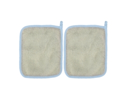2 Toallas De Baño Exfoliantes De Nailon De Doble Cara - Azul