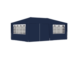 Carpa profesional para fiestas con paredes laterales, 4 x 6 m, 90 g/m², azul, Dkd Home Decor