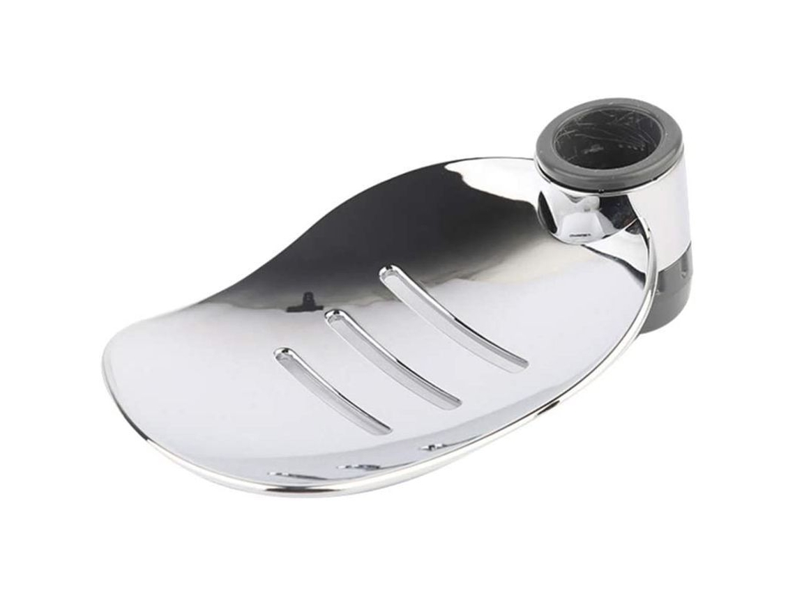 2 Jaboneras Prácticas De Abs Para Ducha De Mano Con Orificio De Drenaje, Color Plata, 22 Cm