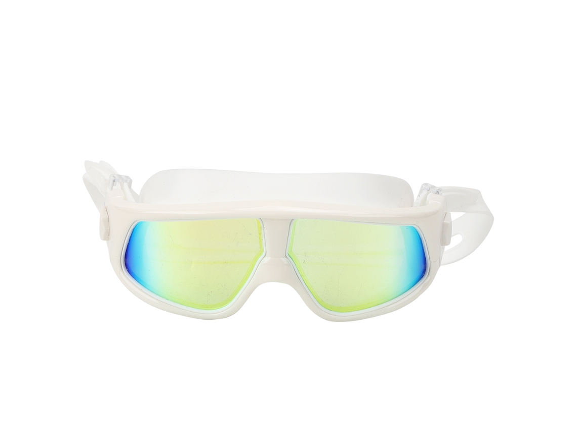 Gafas de natación para adultos antivaho con protección UV de silicona blanca