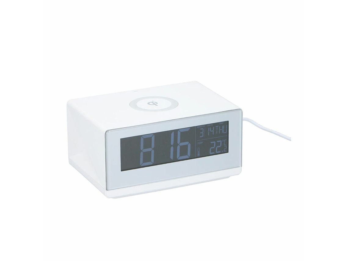 Reloj Despertador con Cargador Inalámbrico GRUNDIG Blanco