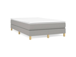Maison Exclusive - Cama Box Spring Con Colchón Tela Gris Claro 120x200 Cm