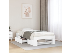 Estructura De Cama Madera De Ingeniería Blanca 75x190 Cm