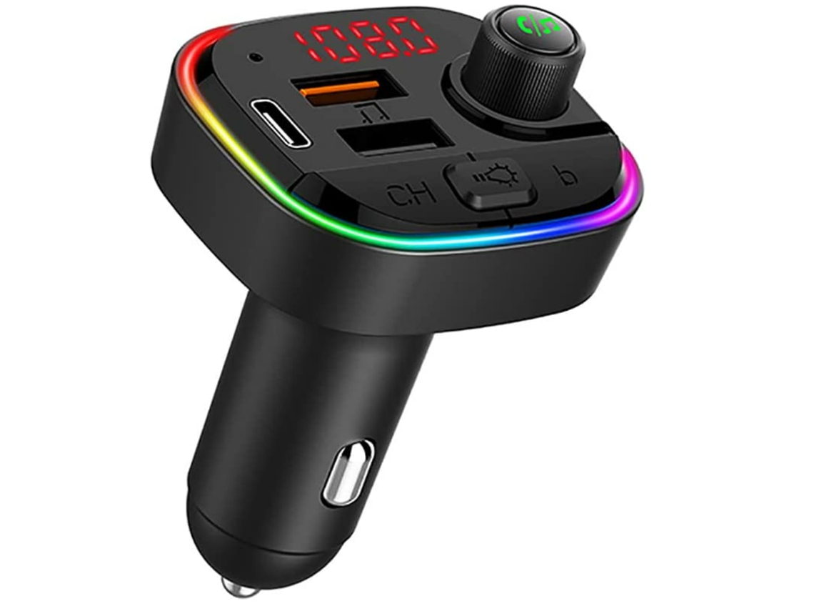Transmisor FM Bluetooth Yizhood C13 Pd18w Qc3.0 71 núcleos U disco negro