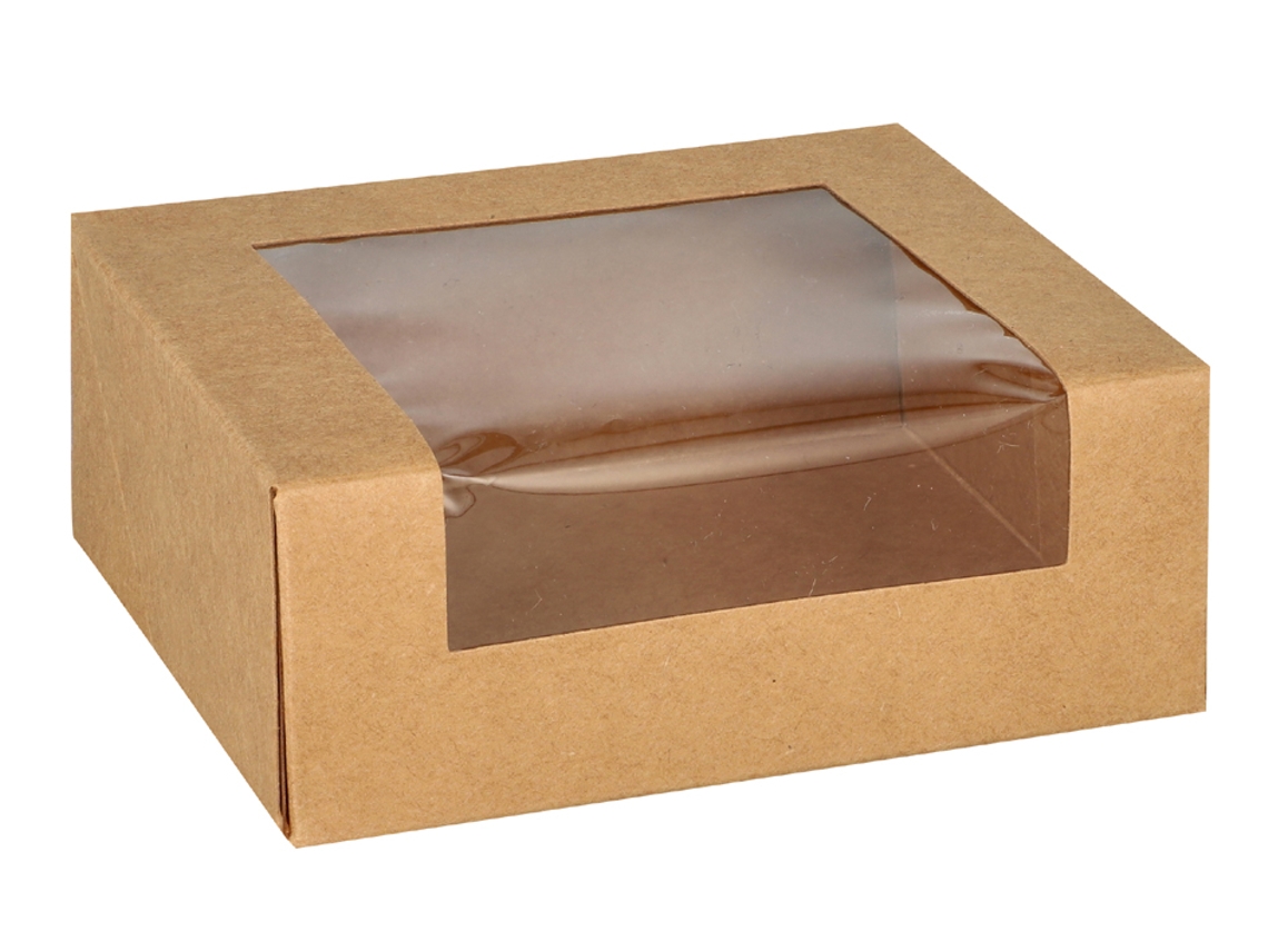 Caja de Sushi PAPSTAR Pura Dimensiones: 120 X 100 X 45 Mm Marrón