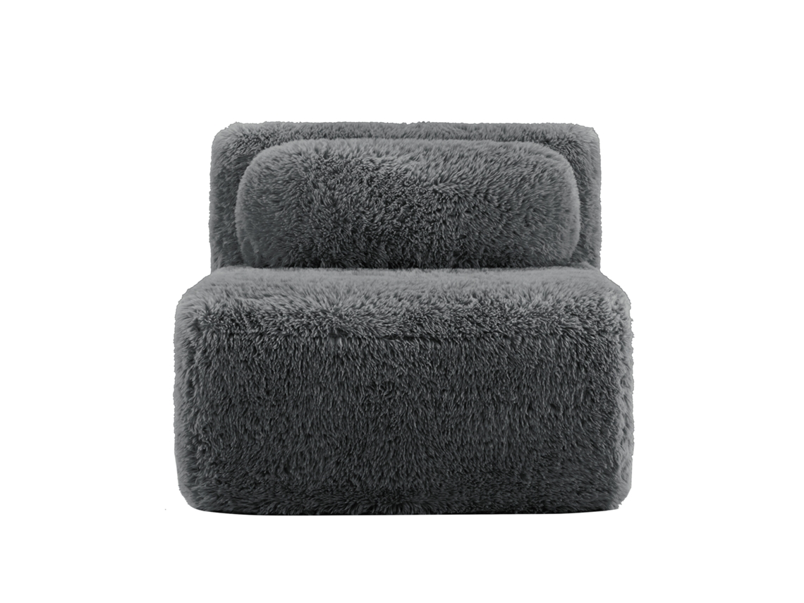 Sofá Aviana Sin Brazos Con Almohadas De Tela Afelpada - Gris