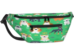 Bolso de hombro con estampado de huellas de perro, poliéster, 38x25x19 cm