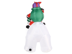 Adorno inflable de oso polar de Papá Noel con luces LED para jardín/fiesta, enchufe europeo, 220-240 V.