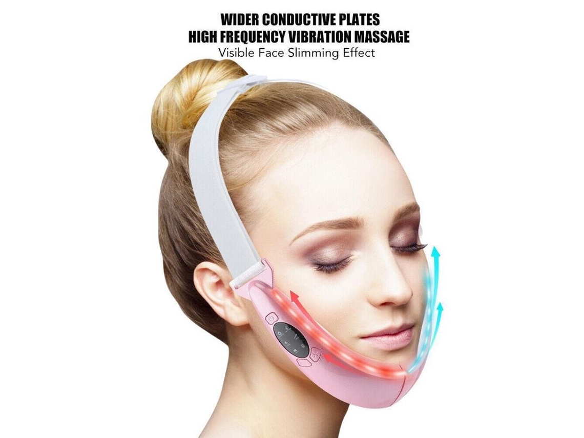 Dan26-masajeador Inteligente Eléctrico Para Moldeo Facial V-line Con Luz Roja Y Azul Aumenta Elasticidad Reduce Papada Blanco