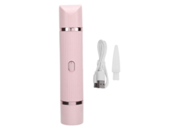 Tesoura elétrica feminina 2026 com cabeça dupla para aparar pelos do biquíni, corpo inteiro, axilas, pernas e mãos, rosa.