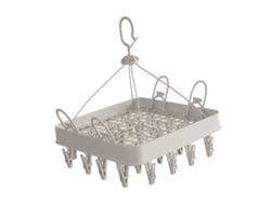 Perchero colgante con múltiples pinzas para el hogar, perchero para ropa interior, gris, forma cuadrada