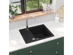 Lavavajillas de una cubeta de granito negro DKD HOME DECOR