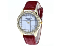 Reloj De Pulsera Casual De Cuarzo Para Mujer Zhoulianfa, Esfera Redonda Con Diamantes De Imitación, Color Café.