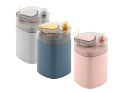 Dispensador automático de palillos de dientes Linjou, 3 unidades, material PP+ABS, diseño compacto, fácil de limpiar, para hogares y restaurantes.