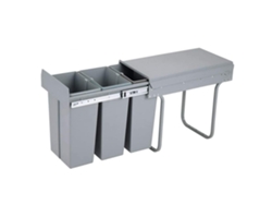 Papeleras debajo del fregadero, 3 x 8 l, extraíbles, con tapa Wellhome