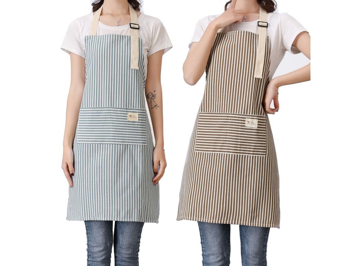 2026-33009-delantal De Cocina Ajustable Con 2 Bolsillos, Paquete De 2, Material Suave Y Ligero Para Cocina, Manualidades Y Pintura