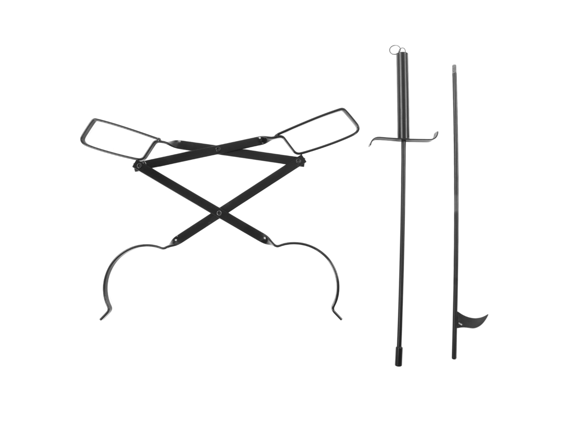 Varilla De Acero Portátil Con Pinzas Para Encender Fuego, Ideal Para Acampar Y Estufas De Leña.