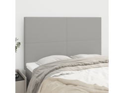 Cabeceros 4 Unidades Tela Gris Claro 72x5x78/88 Cm