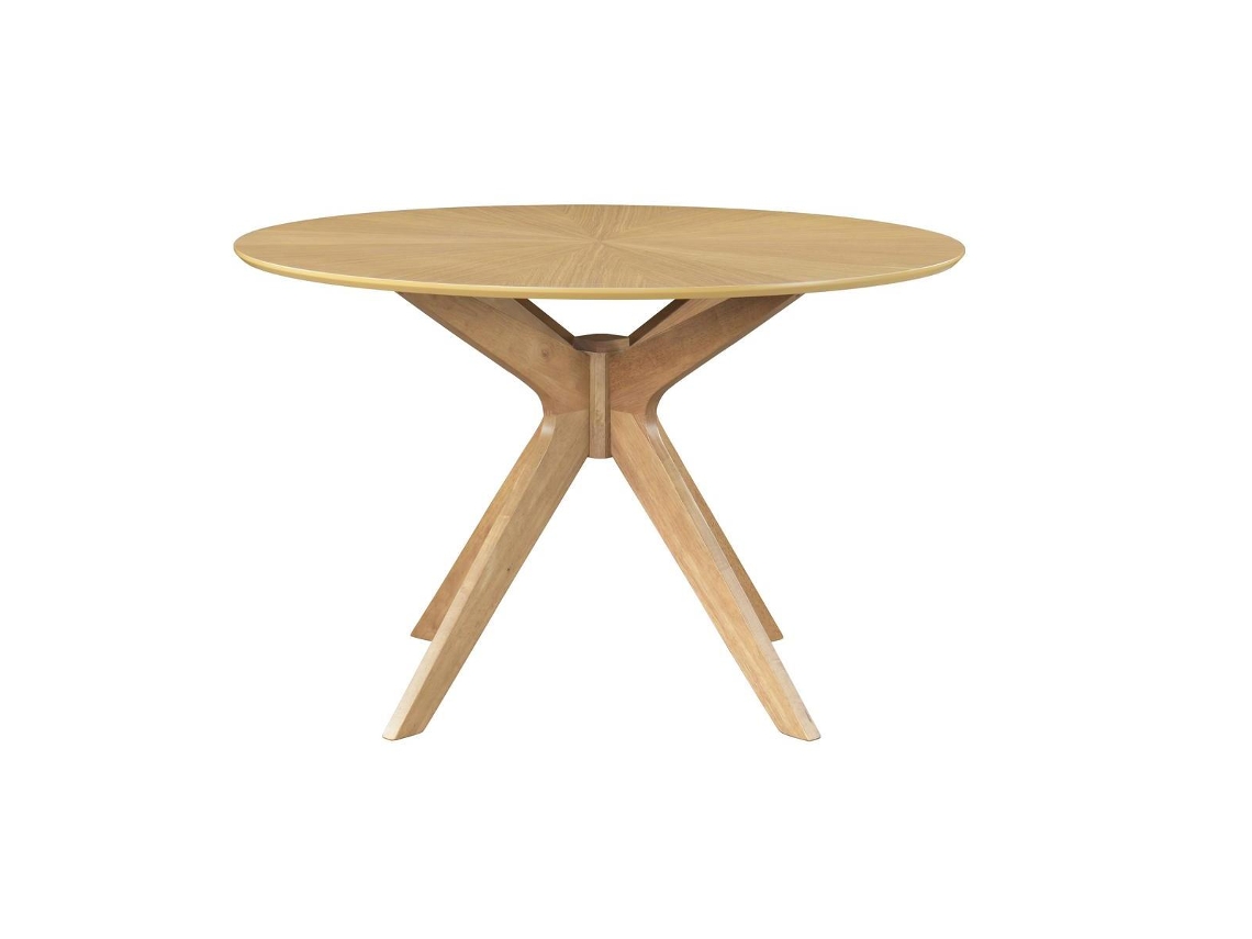 Mesa de Comedor Redonda de Diseño En Roble 120 Cm Dielli MILIBOO