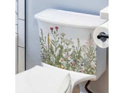 Pegatina floral para asiento de inodoro, verde, decoración del baño RNEMITERY