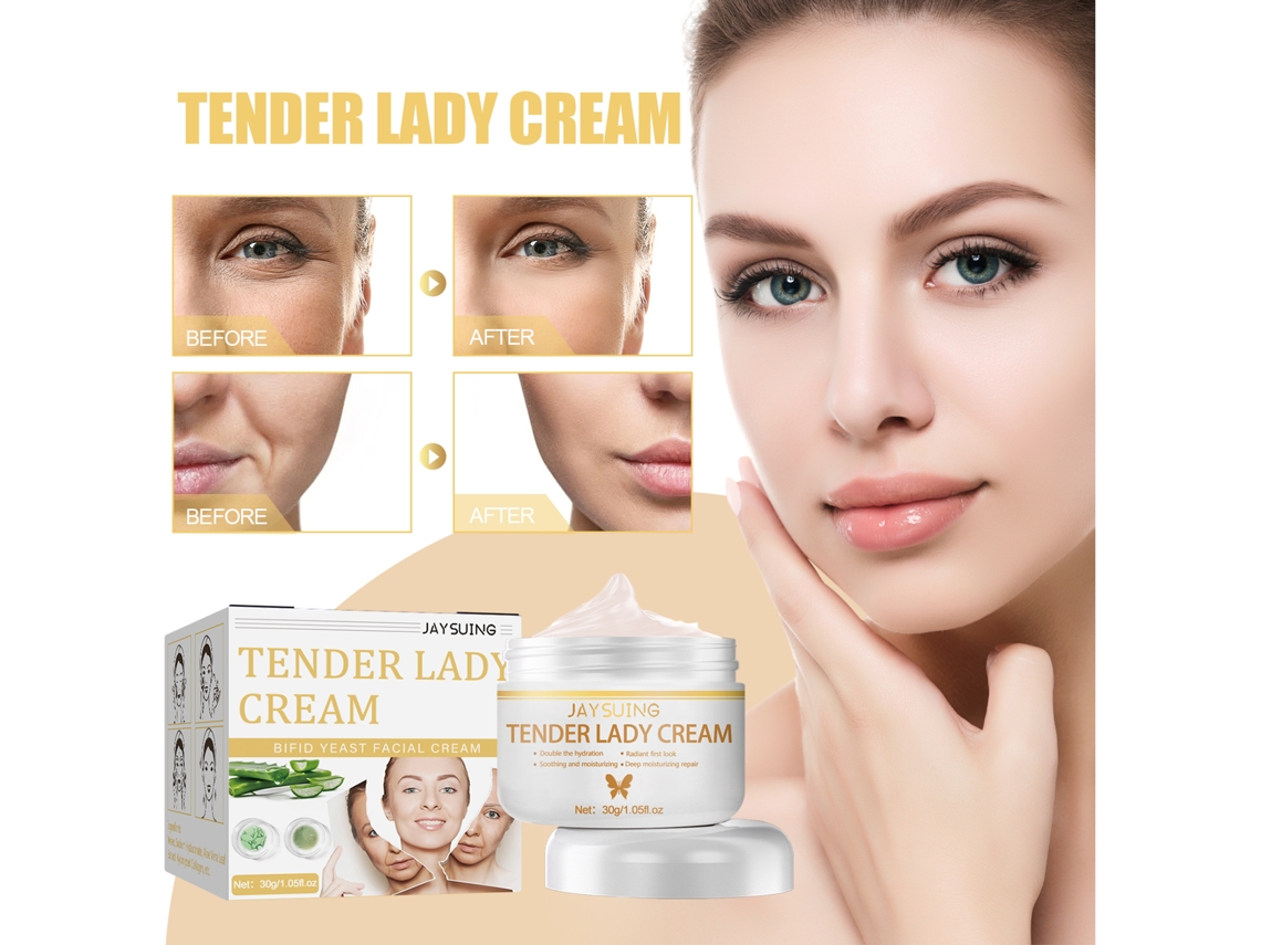 Crema hidratante antiedad con levadura Bifida, colágeno y aloe vera, 30 g