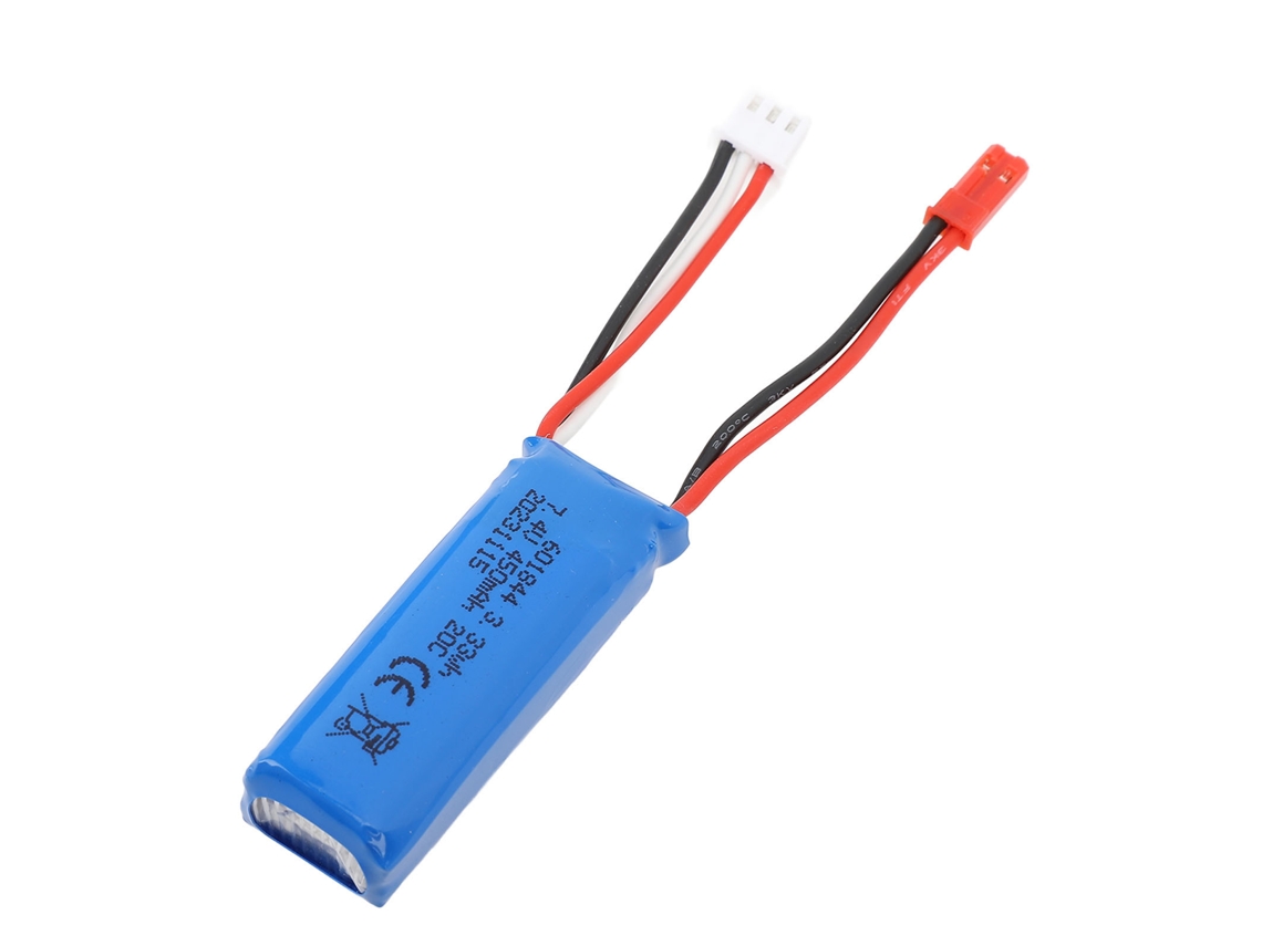 Batería Lipo De 7,4 V Y 450 Mah Para Coches Rc A Escala 1/28 (k979, K989, K999, K969) Con Conector Jst Rojo.