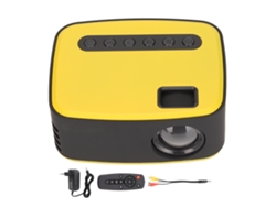 Mini Projetor Portátil 1080p Com Alto-falante 2w Interface Micro Usb Preto Amarelo Para Smartphone Eu Plug