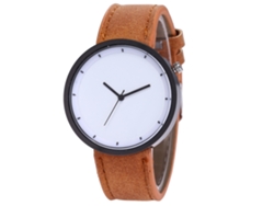 Reloj De Cuarzo Para Hombre Con Correa De Piel Sintética, Resistente Al Agua, Estilo Casual (marrón Claro)