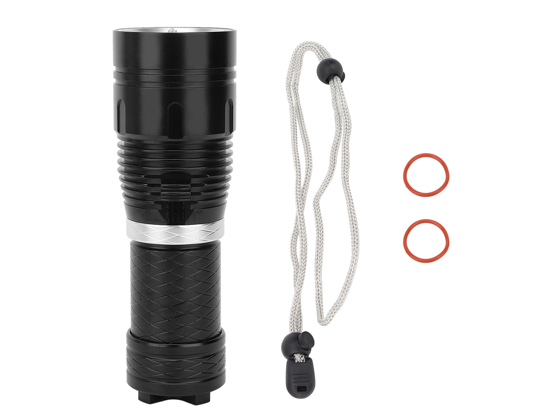 Yncm2026-linterna Submarina Led L2 De Aluminio Negro Regulación Sin Escalas Impermeable Para Buceo Y Camping