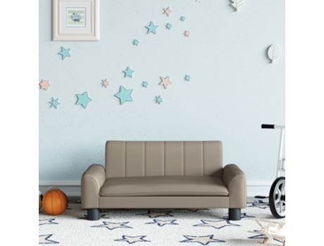 Sofá para niños de cuero sintético capuchino 70x45x30 cm VIDAXL