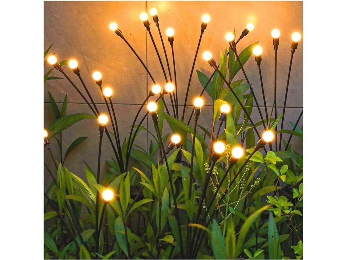 Paquete De 4 Luces Solares Tipo Luciérnaga - 10 Led De Luz Blanca Cálida, Resistentes Al Agua Ip65 Para Jardín/sendero/balcón - Clase Energética C