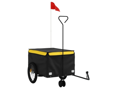 Remolque para bicicleta hierro VIDAXL negro y amarillo (45 kg)