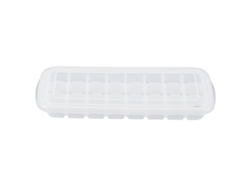 Bandeja De Silicona Para Cubitos De Hielo Con Tapa, Pp, 24 Cubitos Pequeños (3x3 Cm), Para Cocina, Color Blanco.