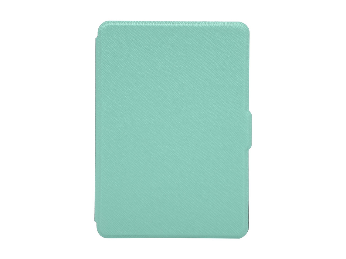Funda protectora de piel sintética con estampado cruzado para Kindle Paperwhite 123 (cian, dorado claro)