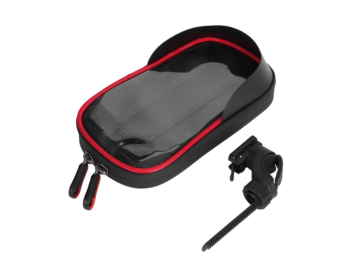 Soporte Para Teléfono Para Bicicleta, Bolsa Impermeable, Soporte Ajustable De 360°, Pantalla Táctil, Negro Y Rojo.