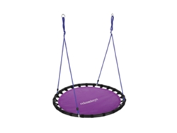 Relaxdays Columpio Jardín Redondo Ajustable Para Niños Y Adultos, Hasta 100 Kg, Morado, Ø 120 Cm