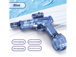 (azul) Pistola De Agua Eléctrica Continua Totalmente Automática Con Luz De Sensor De Llama Simulada, Gran Capacidad.