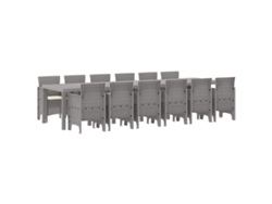 Maison Exclusive - Conjunto De Comedor De Jardín 13 Pcs Gris Claro Ratan Polt