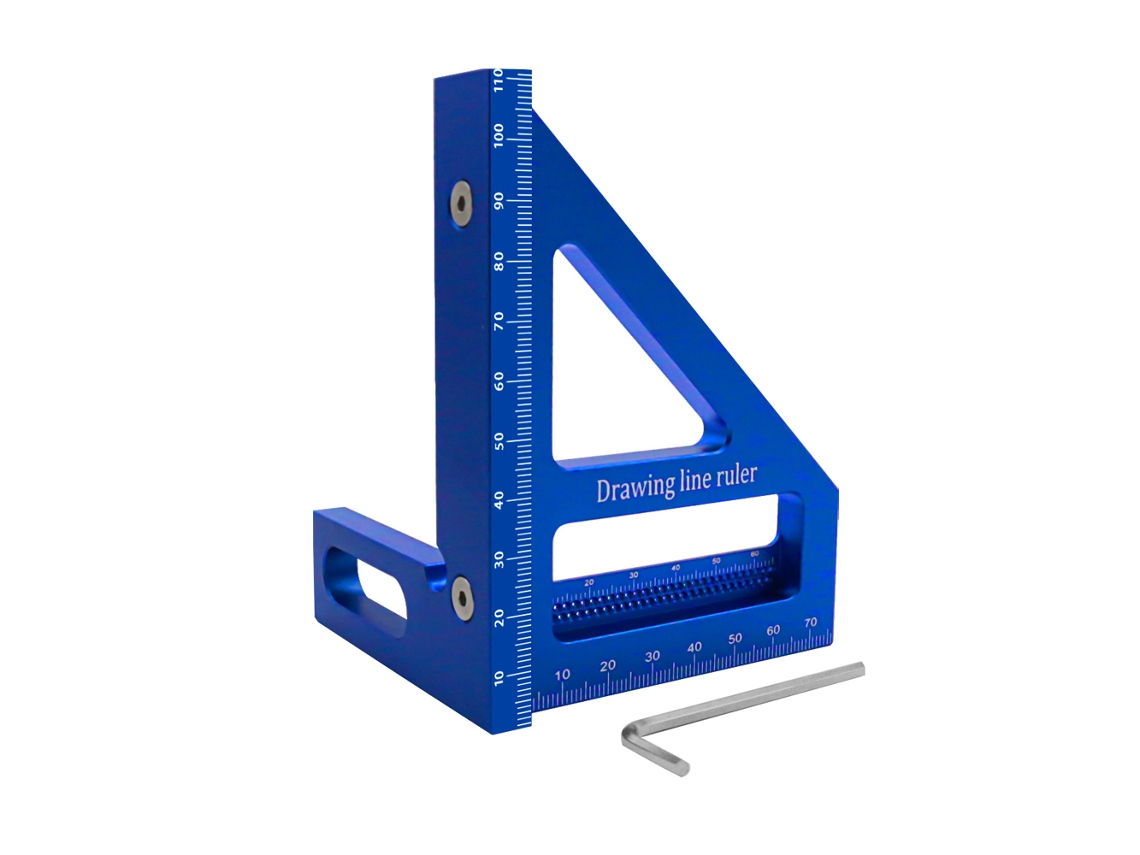 Regla De Medición Para Carpintería, Triángulo, 45/90 Grados, Escuadra, Soporte De Aluminio