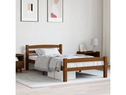Estructura Cama Sin Colchón Madera Pino Marrón Miel 90x200 Cm
