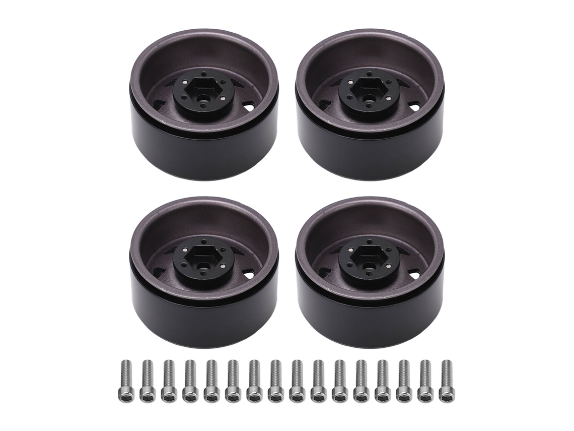 4 Bujes De Rueda Para Coches Rc De 1,9 Pulgadas, De Hierro Resistente Al Desgaste, Para Axial Y Traxxas, Color Titanio.