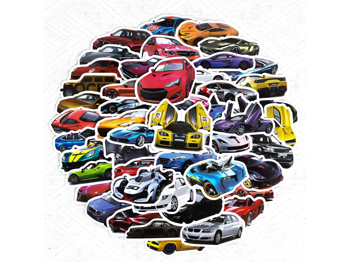 50 pegatinas geniales para coches para niños (pegatinas de papel)