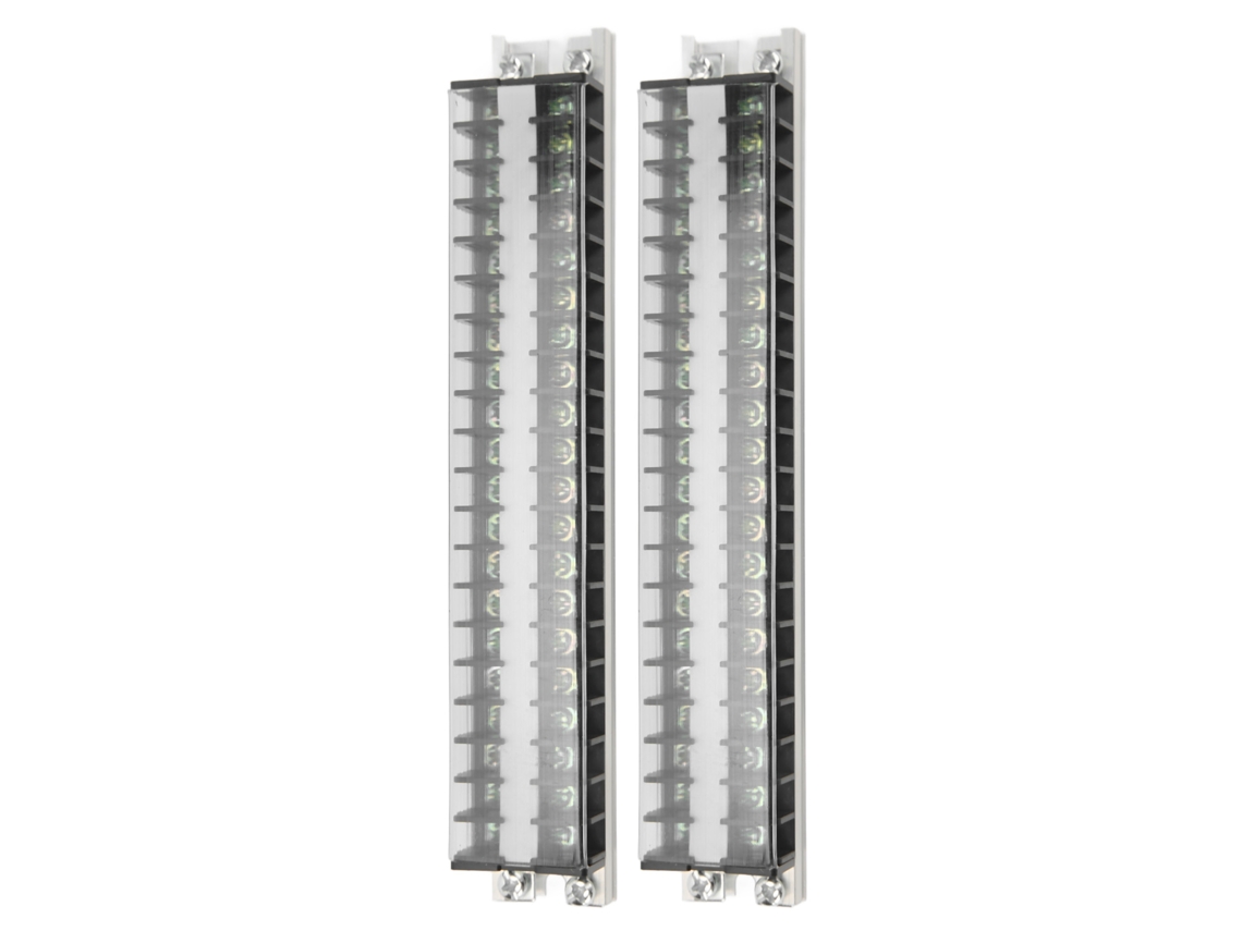2pcs Barra Terminal De Doble Fila 660v 15a 10 Posiciones Con Tapa T1520 Terminal Block