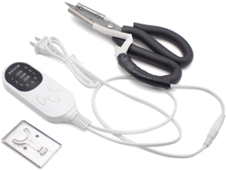 Tijeras eléctricas calefactables de 220 V para recortar los bordes de prendas de vestir y bolsos.
