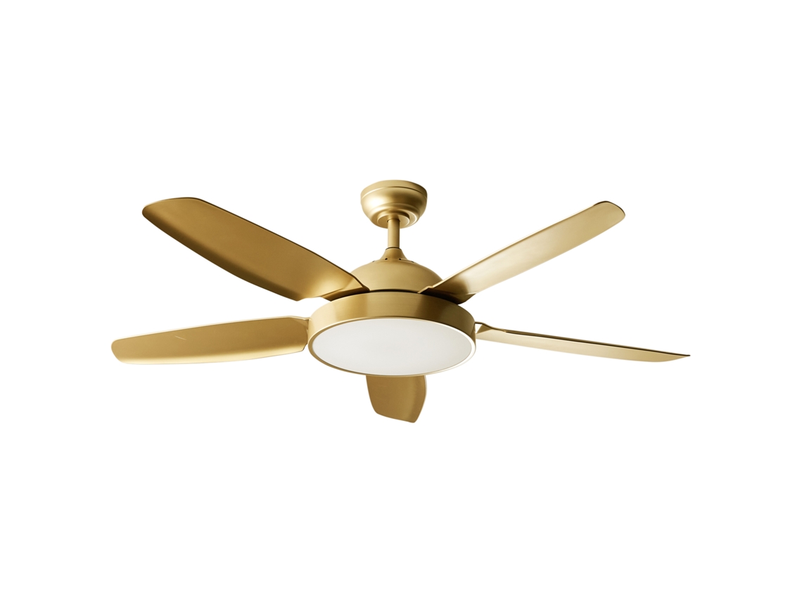 Ventilador tecnológico con luz Beliani Goshaaba Hierro Latón 132x132x40