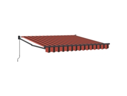 Maison Exclusive - Toldo Retráctil Aluminio Y Tela Naranja Y Marrón 3,5x2,5 M